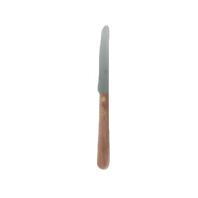 Thunder SLSK016 Steak Knife, 4&quot;, round tip, serrated wood handle, stainless steel