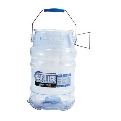 San Jamar SI6000 Tote, 6 gallon, polycarbonate, rubber handle, with tri-grip feature, includes Saf-T-Ice® HACCP hanger for elevation to waist level
