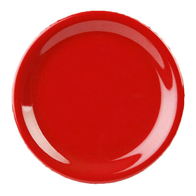Thunder CR106PR Plate, 6-1/2&quot; dia., round, narrow rim, break-resistant, dishwasher safe, BPA free,  melamine, pure red