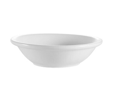 C.A.C RCN-11 Clinton Fruit Dish, 5 oz., 4-3/4" dia. x 1-1/2"H, round, dishwasher, oven and microwave safe, porcelain, Super White - 3 Dozen