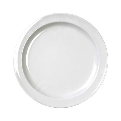 Thunder NS110W Dinner Plate, 10-1/4&quot; dia., round, break-resistant, dishwasher safe, BPA free, melamine, NuStone White,