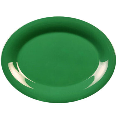 Thunder CR209GR Platter, 9-1/2&quot; x 7-1/4&quot;, oval, break-resistant, dishwasher safe, melamine, green,