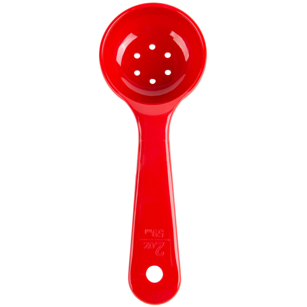 Carlisle 496205 Measure Misers 2 oz. Red Short Handle Perforated