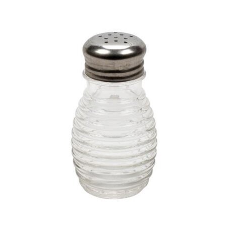 TableCraft BH2 Salt/Pepper Shaker, 2 oz., 2-1/16&quot; x 3-1/2&quot;H, dishwasher safe, glass, clear, stainless steel tops