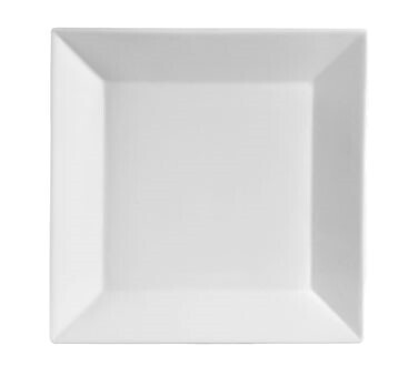 C.A.C CHINA  KSE-7 Kingsquare Plate, 7&quot;L x 7&quot;W x 3/4&quot;H, square, dishwasher, oven and microwave safe, porcelain, Super White - 3 Dozen