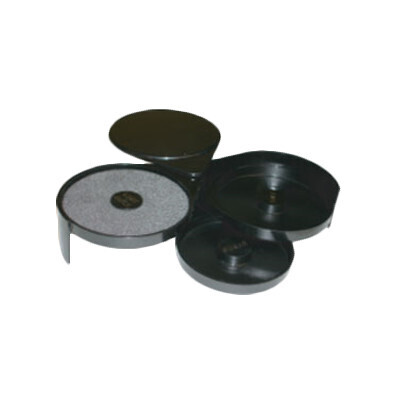 Thunder Group PLSSGR001  Glass Rimmer, 3 swing trays, compact storage, ABS plastic, black