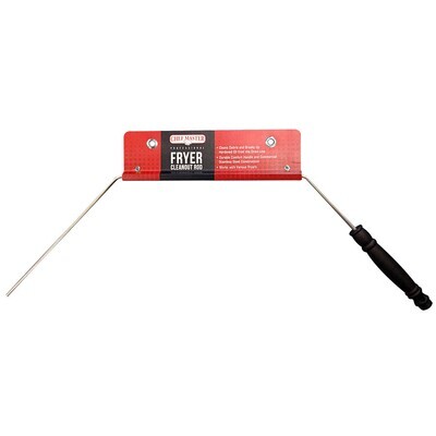 Chef Master 90055 Fryer Cleanout Rod, with Handle, Stainless Steel, 30&quot;