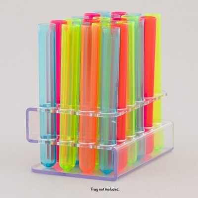 Bar Maid CR-1620AC Shooter Tubes, 6" Crystal Tubes .85Oz, 1/2" Dia, Assorted Neon Colors