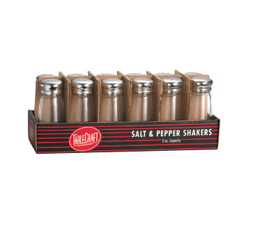 TableCraft C13212 Cash &amp; Carry C132-12 Salt/Pepper Shaker, 3 oz. - 1 Dozen