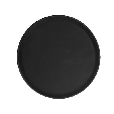 Thunder PLFT1400BK Serving Tray, 14&quot; dia., round, non-skid, heavy-duty, fiberglass, black,