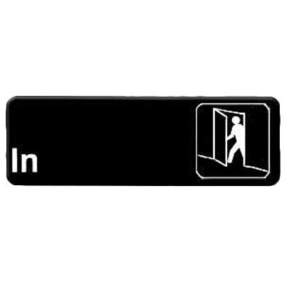 Thunder PLIS9309BK  Information Symbol Sign, 9&quot; x 3&quot;, &quot;In&quot;, self-adhesive backing, white lettering on black background