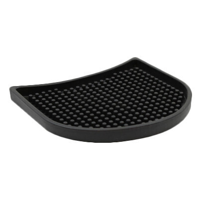 TableCraft 4CSBK Black 4 1/4&quot; x 4&quot; x 3/8&quot; Crescent Drip Tray