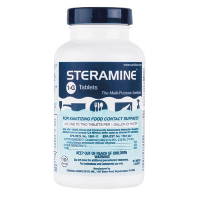 Royal Industries STER 1G Steramine Sanitizing Tablets