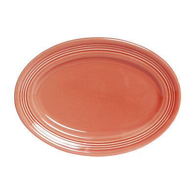 Tuxton CNH136 Platter, 13-3/4" x 10-1/2", oval, wide rim, microwave &amp; dishwasher safe, oven proof, fully vitrified, lead-free, ceramic, Concentrix, Cinnebar. 6 each per case