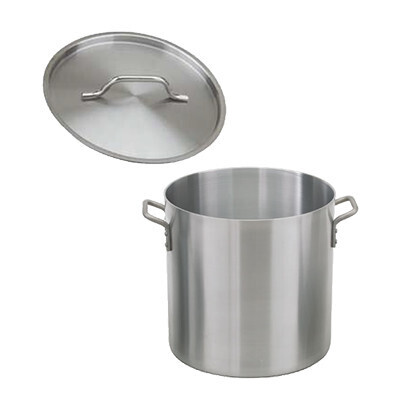 Royal Industries ROY RSPT 60 M Stock Pot, 60 qt., straight sided, without lid, riveted handles, medium weight aluminum