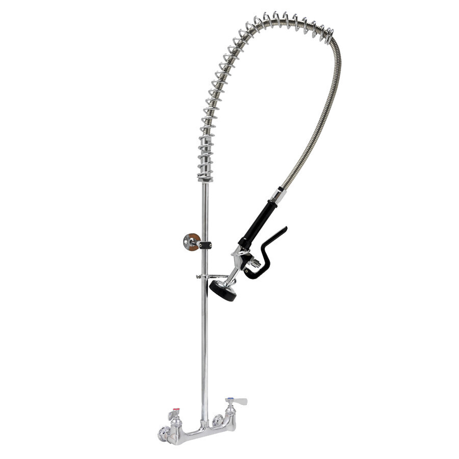 John Boos PB-PRW-1LF Prerinse Unit Splash Mount Flex Stainless Steel Hose 8&quot; Centers