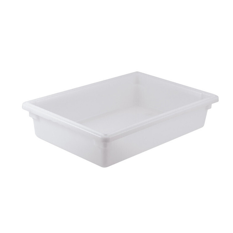 Winco PFFW-6 Food Storage Box, 9 gallon, 18&quot; x 26&quot; x 6&quot;, stackable, -40° to 160°F, BPA free, polypropylene, white