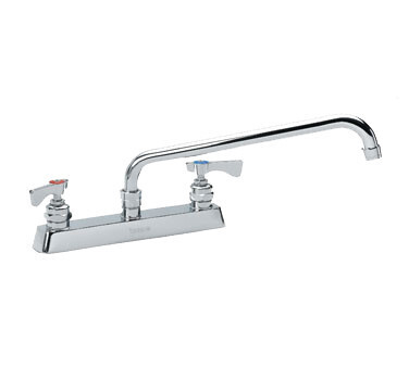 Krowne 15-512L Royal Series Faucet, deck mount, 8&quot; centers, 12&quot; swing spout, 1/4 turn ceramic cartridge valve, low lead compliant, NSF, Includes internal check valves to prevent backflow &amp; cross conta