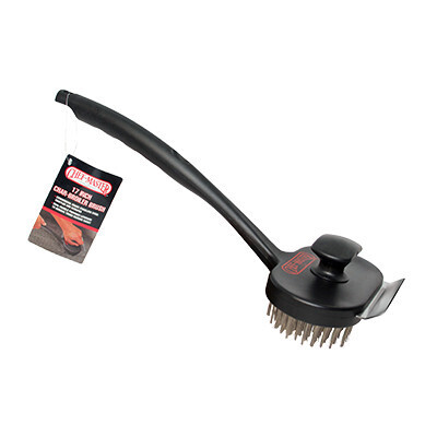 Chef Master 90051 Charbroiler Brush, Dual-Handle, Stainless Steel Bristles &amp; Scraper, 17&quot;