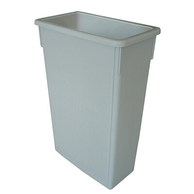 Thunder PLTC023G   Trash Can, 23 gallon, rectangular, flat bottom, durable, plastic, gray