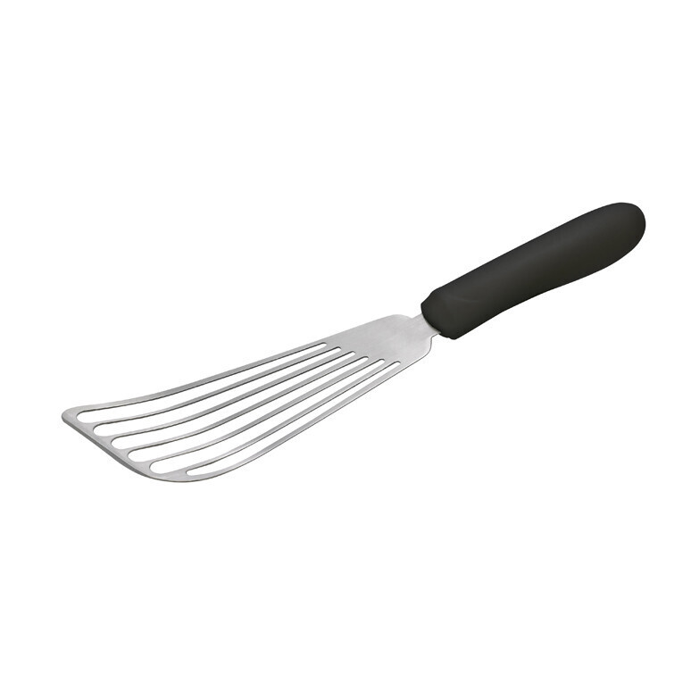 Winco TKP60  Fish Spatula, 6-3/4&quot; x 3-1/4&quot; stainless steel blade, dishwasher safe, slip-resistant, polypropylene black handle, satin finish