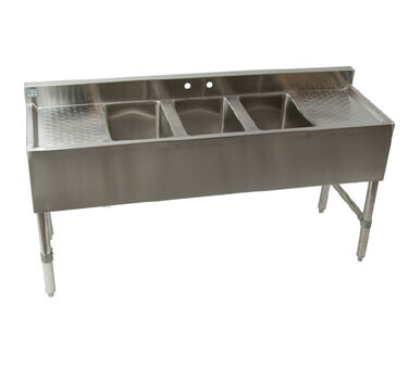 Klinger BAR32D Underbar Sink Three Compartment 59-1/2&quot;W x 18-3/4&quot;D x 33&quot;H