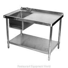 Klinger&#39;s Trading STB-2448-BL Work Table with Prep Sink, Sink on Left, 48&quot;W x 24&quot;D x 37&quot;H