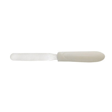Winco TWPS-4  Bakery Spatula, 4&quot; x 3/4&quot;, stainless steel blade, dishwasher safe, slip-resistant, polypropylene white handle, satin finish