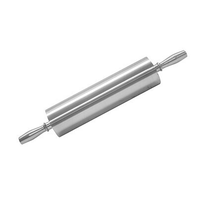 Thunder ALRNP018 Rolling Pin, 18", 3-1/2" dia. barrel, non-stick surface, contoured handles,  aluminum, silver
