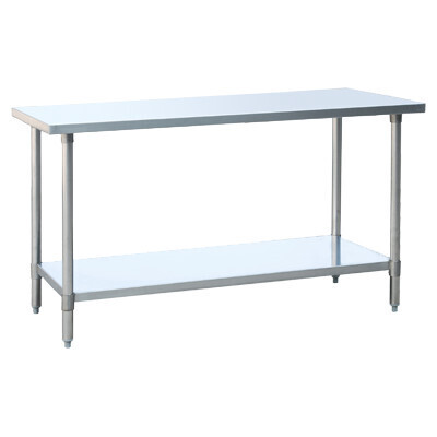 Klinger&#39;s AST 2448 Trading Stainless Steel Work Table,  Adjustable Undershelf