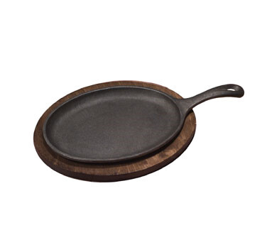 Tomlinson 1016265 Jumbo Oval Serving Griddle w/ Handle, Cast Iron - 10&quot; x 13&quot;