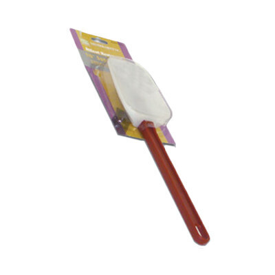 Thunder PLSP014SHR Scraper/Spoon, 14" long, spoon shaped silicon blade, flexible, hanging hole, heat resistant to 500°F, red plastic handle