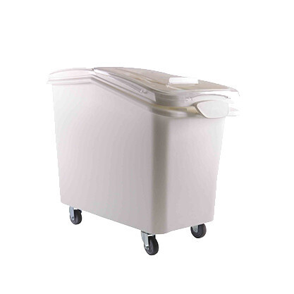 Thunder PLIB027 Ingredient Bin, 27 gallon, 16-1/2&quot; x 29-1/2&quot; x 28&quot;, holds 207 lbs. sugar or 150 lbs. flour, clear sliding lid, includes scoop with built in hook, 3&quot; casters
