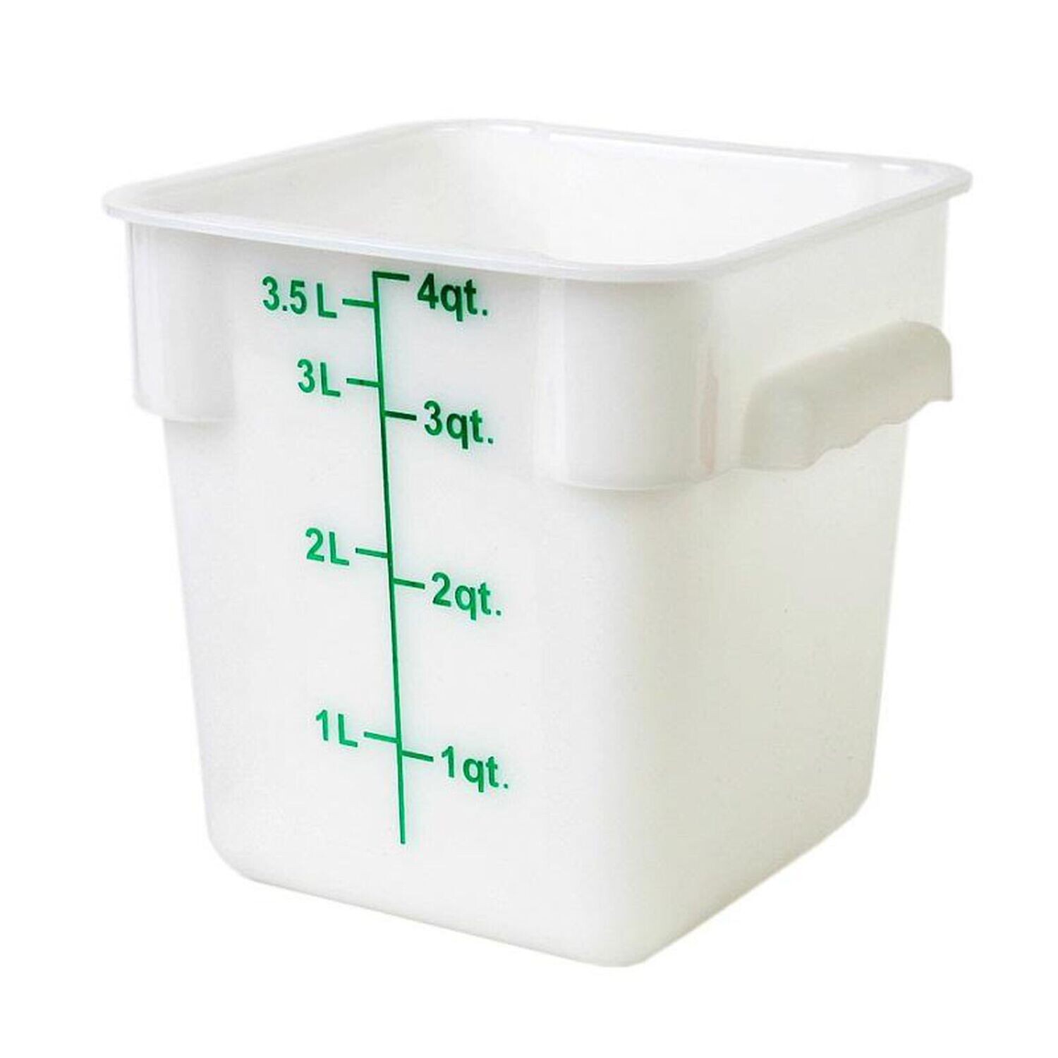 Thunder PLSFT004PP   Food Storage Container, 4 quart, square, scratch &amp; break resistant, -40° to 210° F temperature range, polypropylene, white,