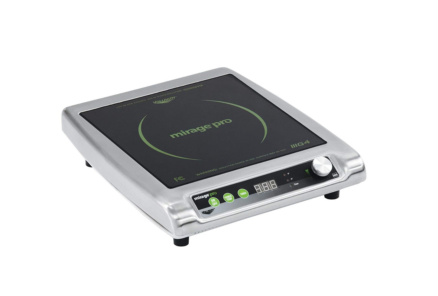 Vollrath 59500P Pro Induction Range, countertop, 14&quot;W x 15-1/4&quot;D x 3&quot;H, ceramic top, 10-1/4&quot; maximum pan size, G4 Engine, (4) IGBT switches, (100) power levels, (1-180) minute timer, knob control, dig