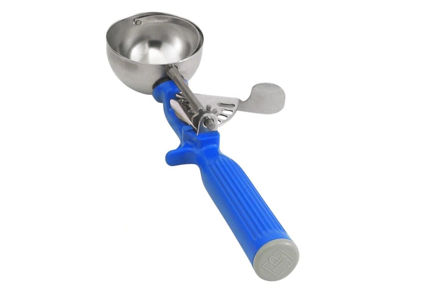 Vollrath 47143 Disher, round bowl, size 16 (2 oz. capacity), 2-3/16&quot; bowl dia., 18-8 stainless with one-piece color coded dark blue plastic handle