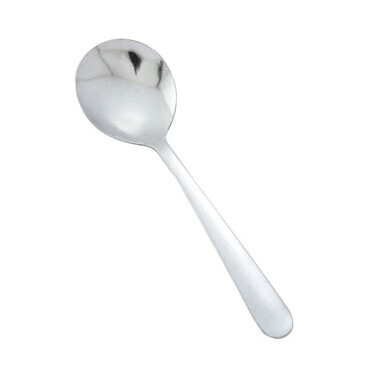 Winco 0002-04  Bouillon Spoon, 6&quot;, 18/0 stainless steel, medium weight, vibro finish, Windsor