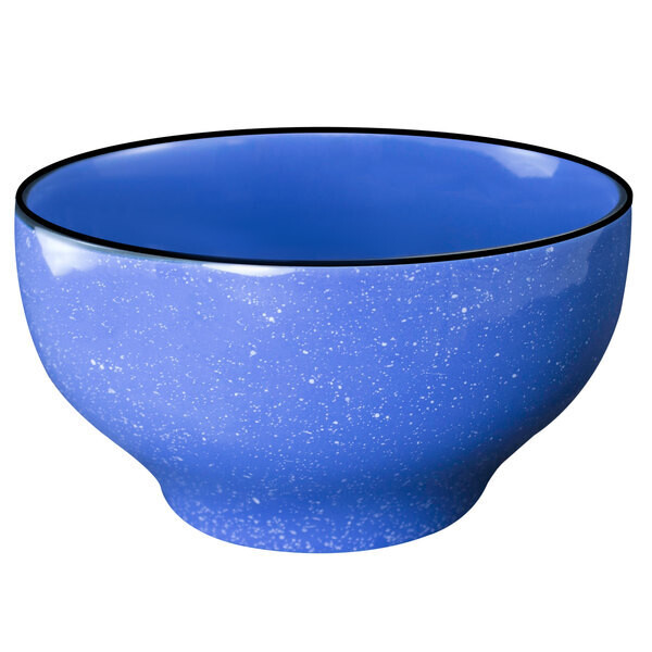 International Tableware CF-43 Bowl, 16 oz., 5&quot; dia. x 2-1/2&quot;H, round, footed, rolled edge, fully vitrified, microwave &amp; dishwasher safe, stoneware-ceramic, speckle ocean blue. -  2 Dozen