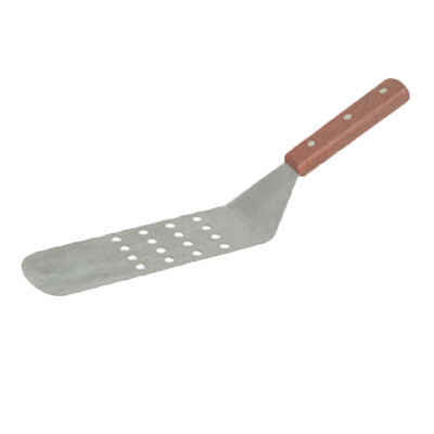 Thunder SLTWBT110 Turner, perforated, 10" round blade, 14" OA length, wood handle, stainless steel