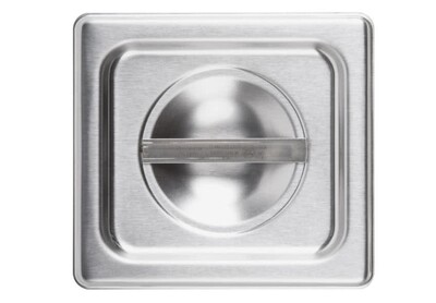 Vollrath 75160 Steam Table Pan Cover, 1/6 size, stainless steel, reinforced flat solid, 6-13/16" x 6-1/4" x 1/2", fits all 1/6-size pans