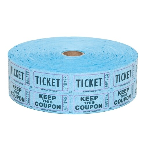 Royal Industries TIC RAF BLUE Double Raffle Tickets Blue / Red
