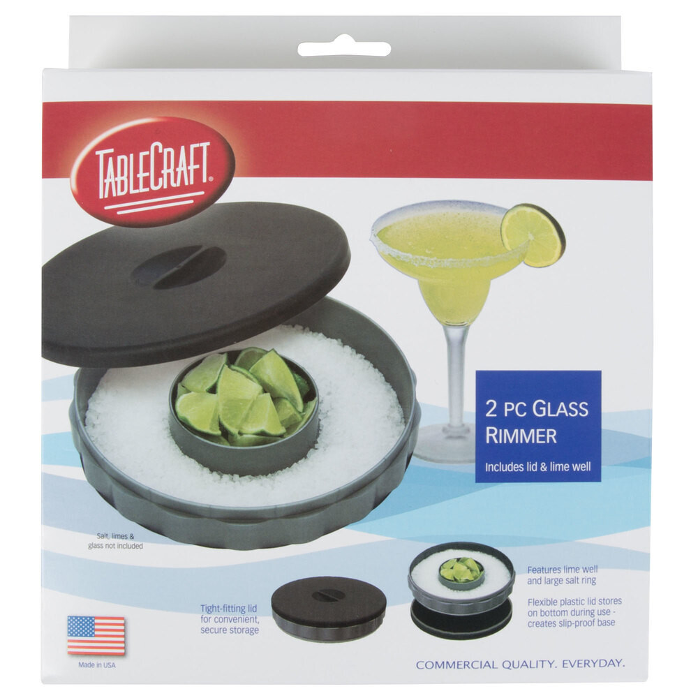 TableCraft H634 Cash &amp; Carry Glass Rimmer 2 Piece With Plastic Lid
