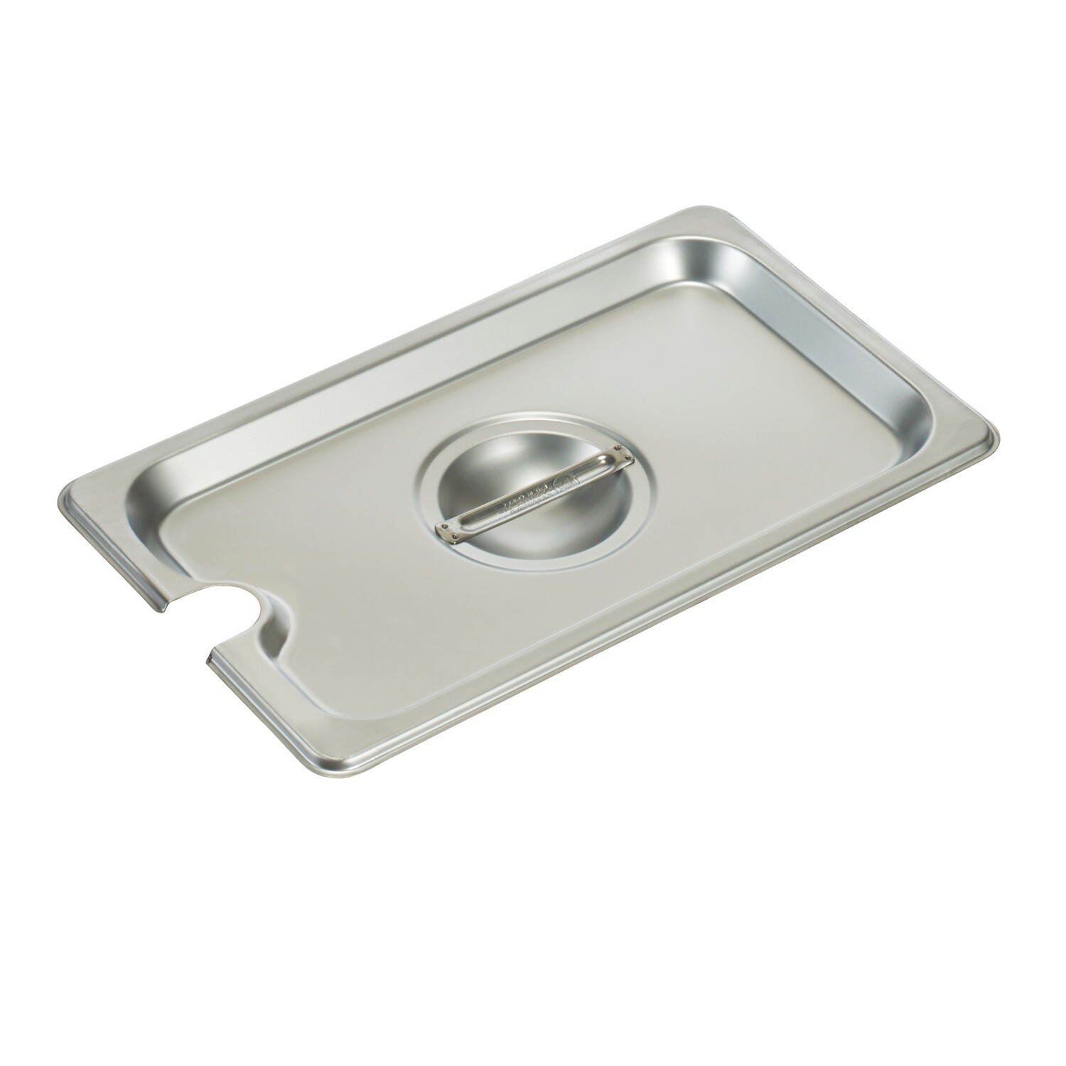 Winco SPCQ Steam Table Pan Cover, 1/4 size, slotted, with handle, 25-gauge standard weight, 18/8 stainless steel