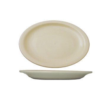 International Tableware VA-14 Platter, 13-1/4" x 10-3/8", oval, narrow rim, microwave &amp; dishwasher safe, lead free, ceramic, American White - 1 Dozen