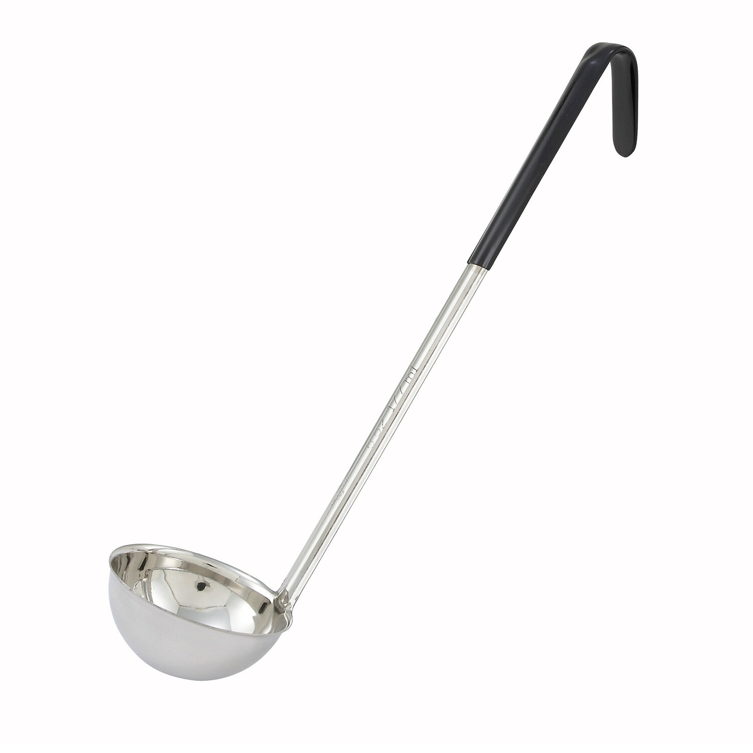 Winco LDC-6  Color-Coded Ladle, One-Piece, Stainless Steel, 15.5&quot; Black Handle, 6 oz.