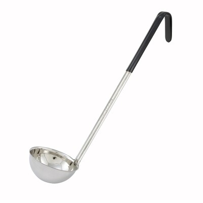 Winco LDC-6  Color-Coded Ladle, One-Piece, Stainless Steel, 15.5&quot; Black Handle, 6 oz.