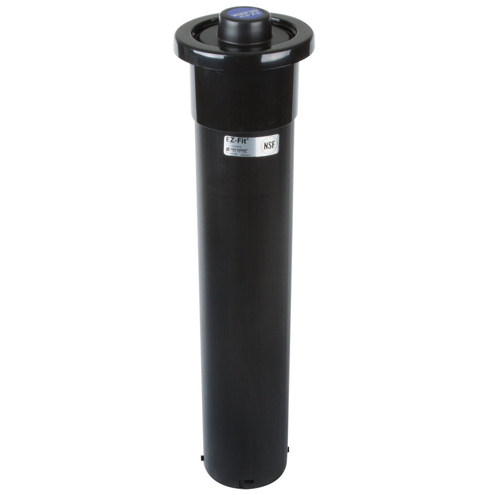 San Jamar C 2210 CBK Euro EZ-Fit In-Counter  Cup Dispenser with Black Gasket - 23.25&quot; Long