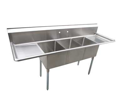 Serv-Ware E3CWP18182-18 Economy Series Sink, Three Compartments