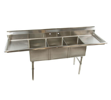 Klinger&#39;s Trading ECS32D Economy Sink Three Compartment 84&quot;W x 25-1/2&quot;D x 41&quot;h
