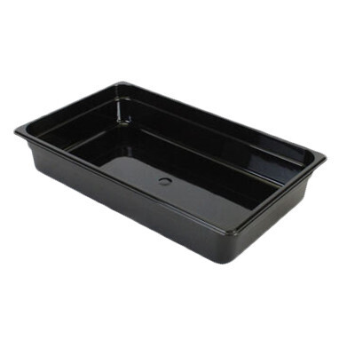 Thunder Group PLPA8004BK  Food Pan, full size, 4" deep, shatter and scratch resistant, dishwasher safe, polycarbonate, black